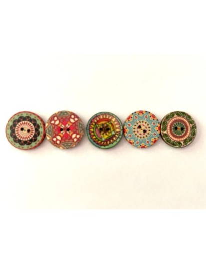 MANDALA  DÜĞME 5 ADET 2,5 CM