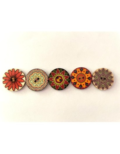 MANDALA  DÜĞME 5 ADET 2,5 CM