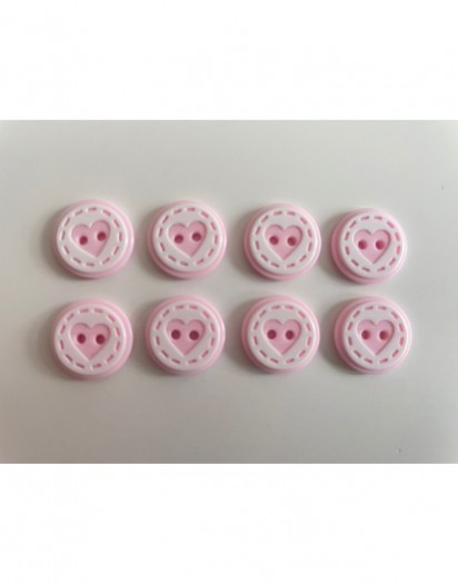 KALP DÜĞME  AÇIK PEMBE 8'Lİ