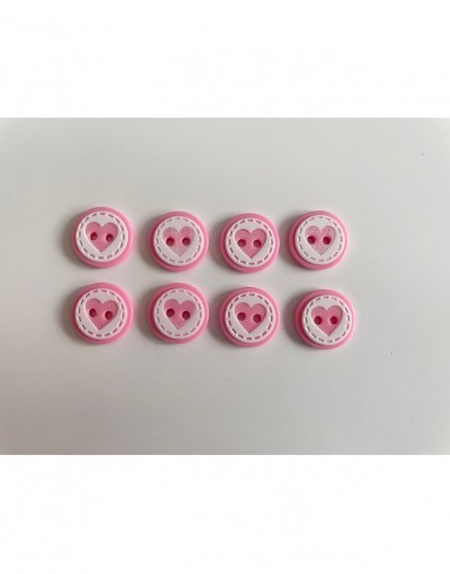 KALP DÜĞME  PEMBE 8'Lİ
